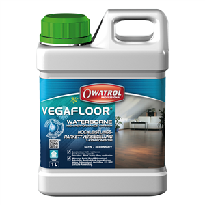 Vernice all’acqua per pavimenti in legno. Vegafloor è una vernice poliuretanica all’acqua monocomponente disponibile in tre finiture.